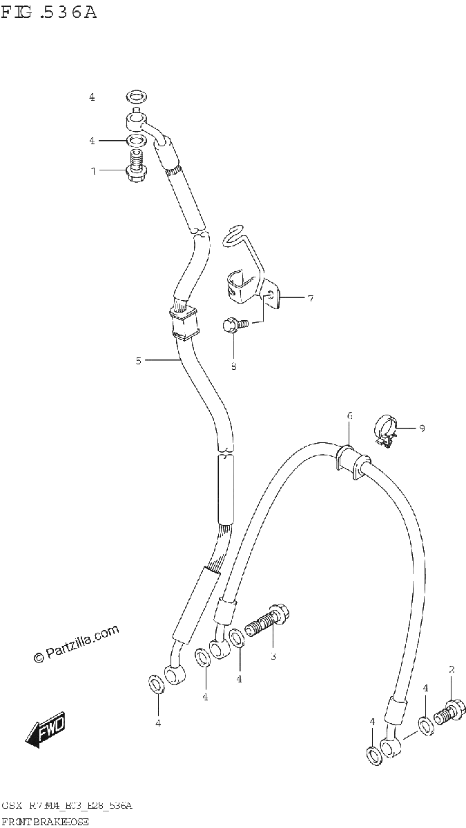 Diagrama de FRONT BRAKE HOSE