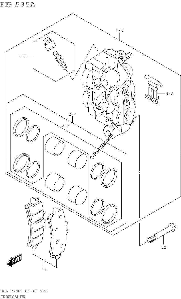 Diagrama de FRONT CALIPER