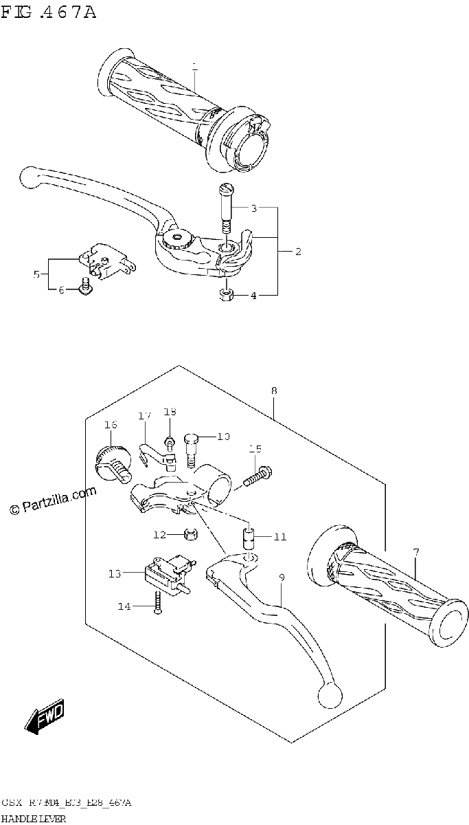 Diagrama de HANDLE LEVER