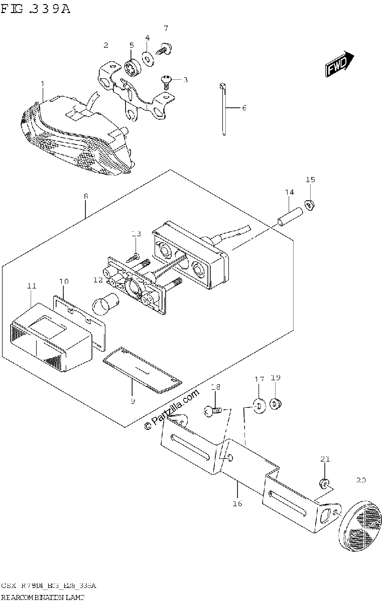 Diagrama de REAR COMBINATION LAMP