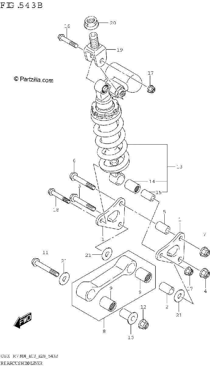 Diagrama de REAR CUSHION LEVER