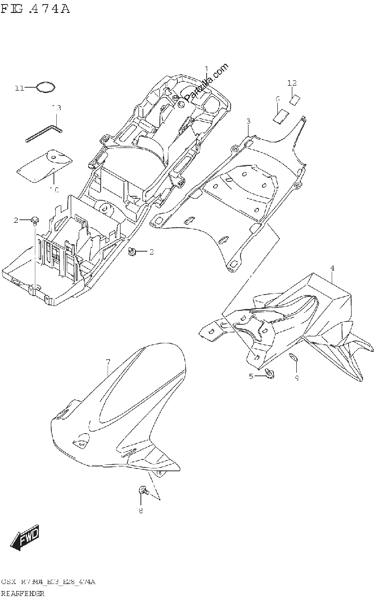 Diagrama de REAR FENDER