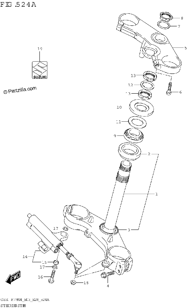 Diagrama de STEERING STEM