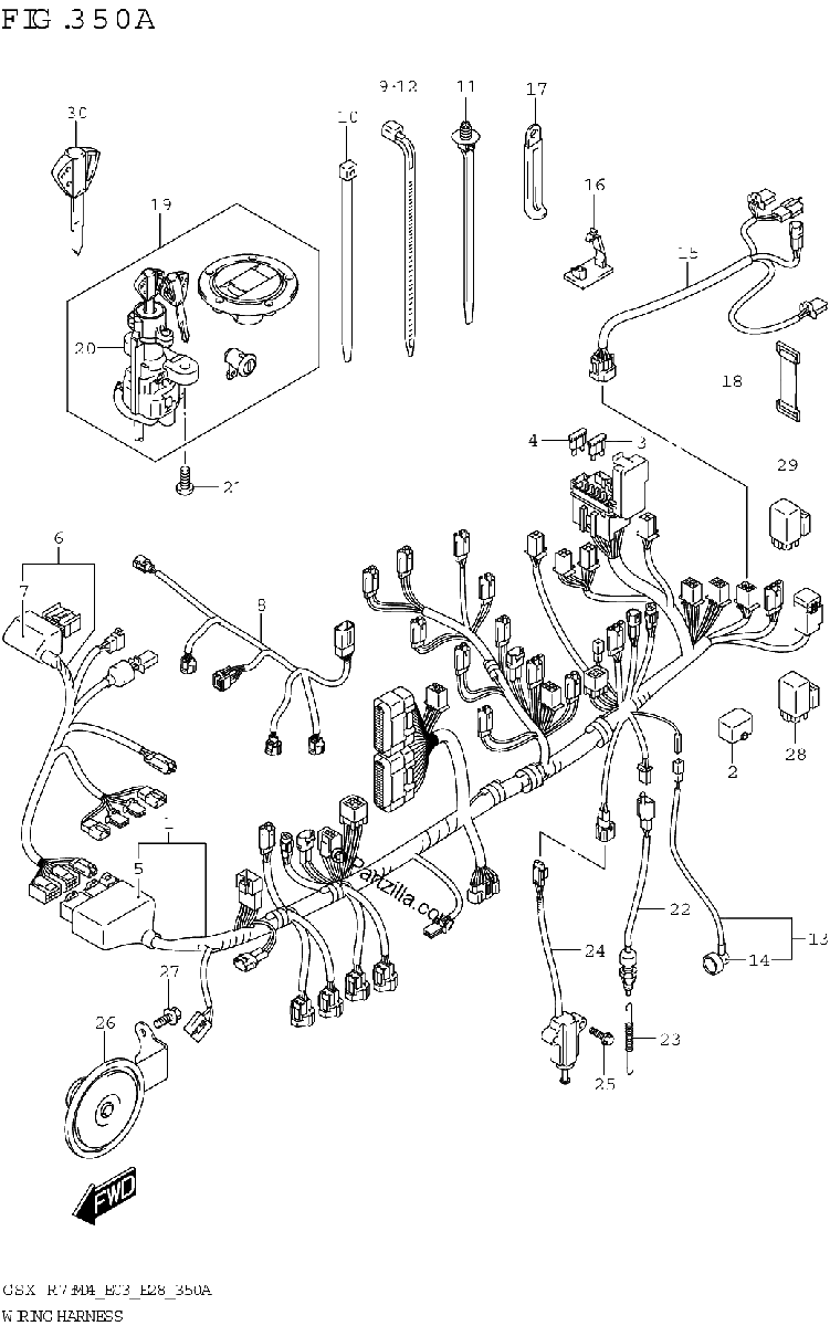 Diagrama de WIRING HARNESS E03 E28