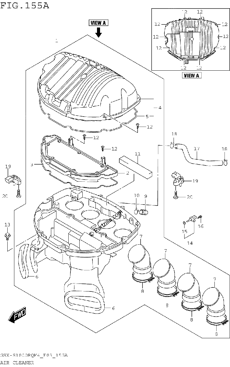 Diagrama de AIR CLEANER GSX S1000RQM4 E03