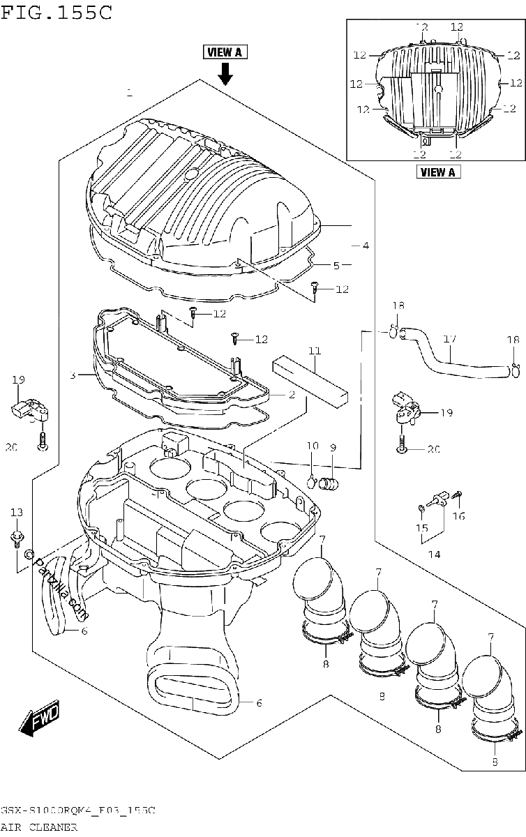 Diagrama de AIR CLEANER GSX S1000RQM4 E33