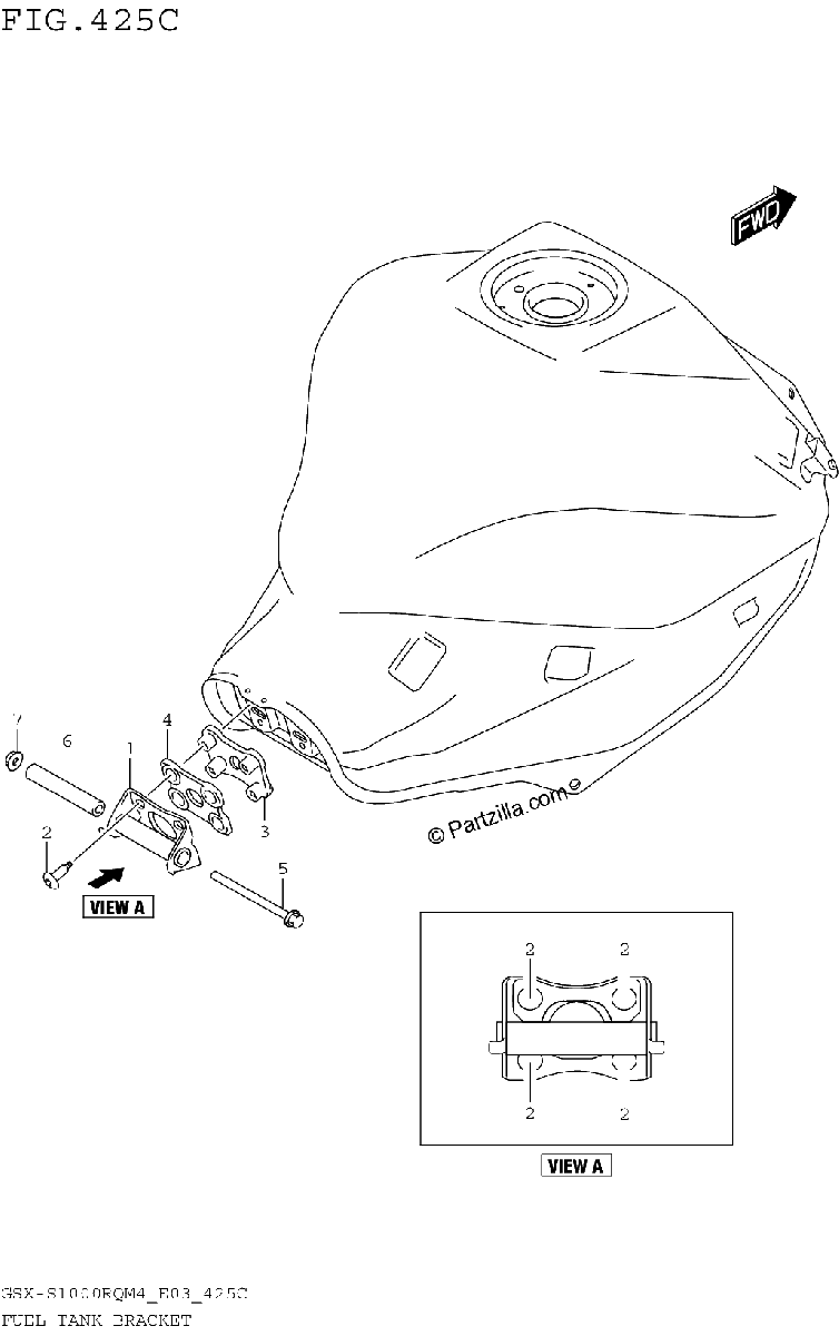 Diagrama de FUEL TANK BRACKET GSX S1000RQM4 E33