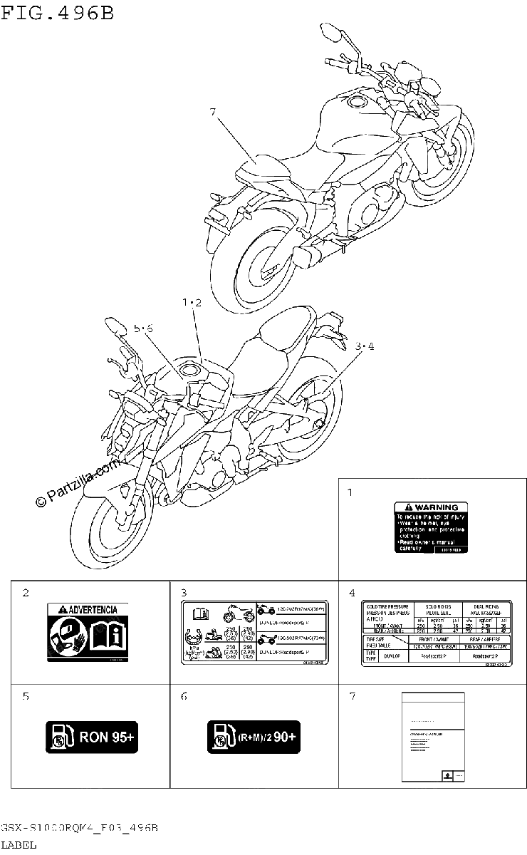 Diagrama de LABEL GSX S1000RQM4 E28