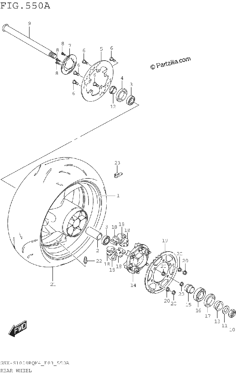 Diagrama de REAR WHEEL