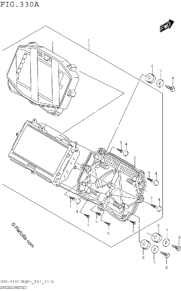Diagrama de SPEEDOMETER GSX S1000RQM4 E03