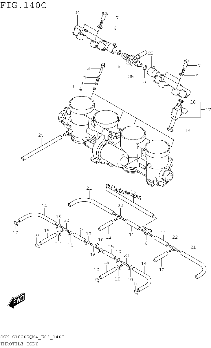 Diagrama de THROTTLE BODY GSX S1000RQM4 E33