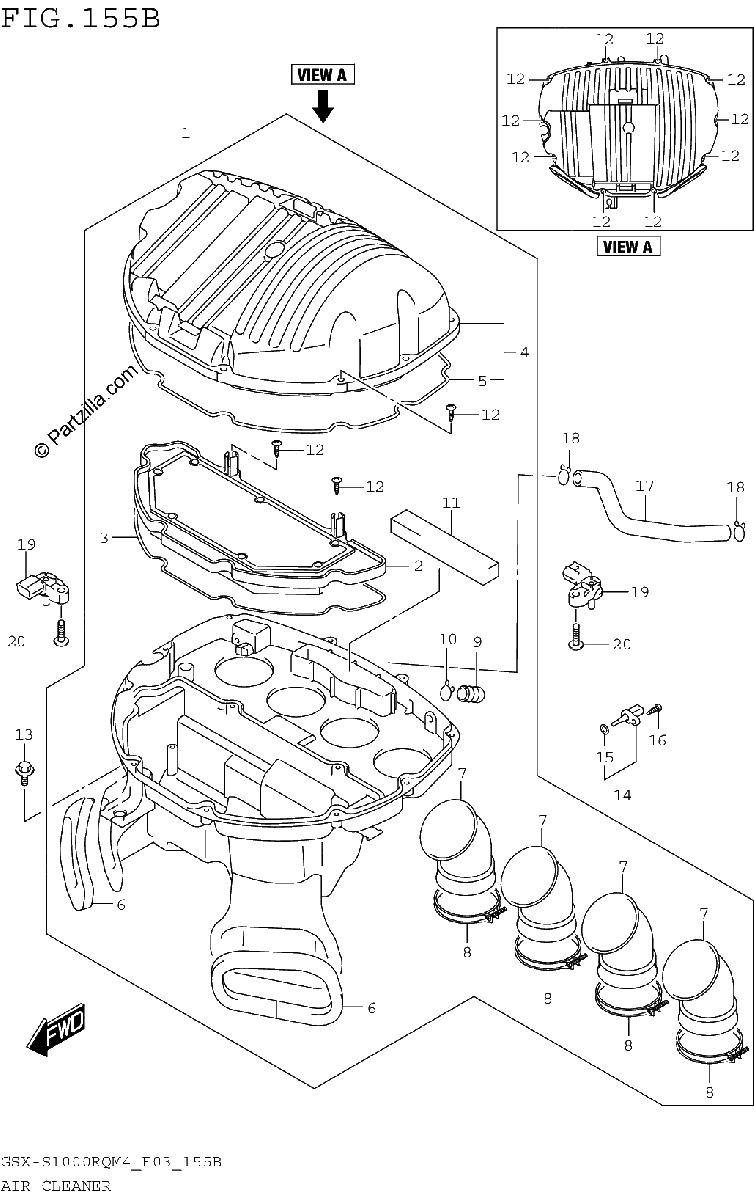 Diagrama de AIR CLEANER GSX S1000RQM4 E28