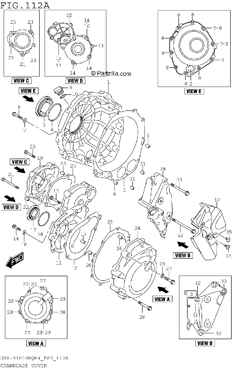 Diagrama de CRANKCASE COVER
