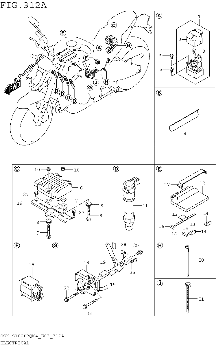 Diagrama de ELECTRICAL GSX S1000RQM4 E03
