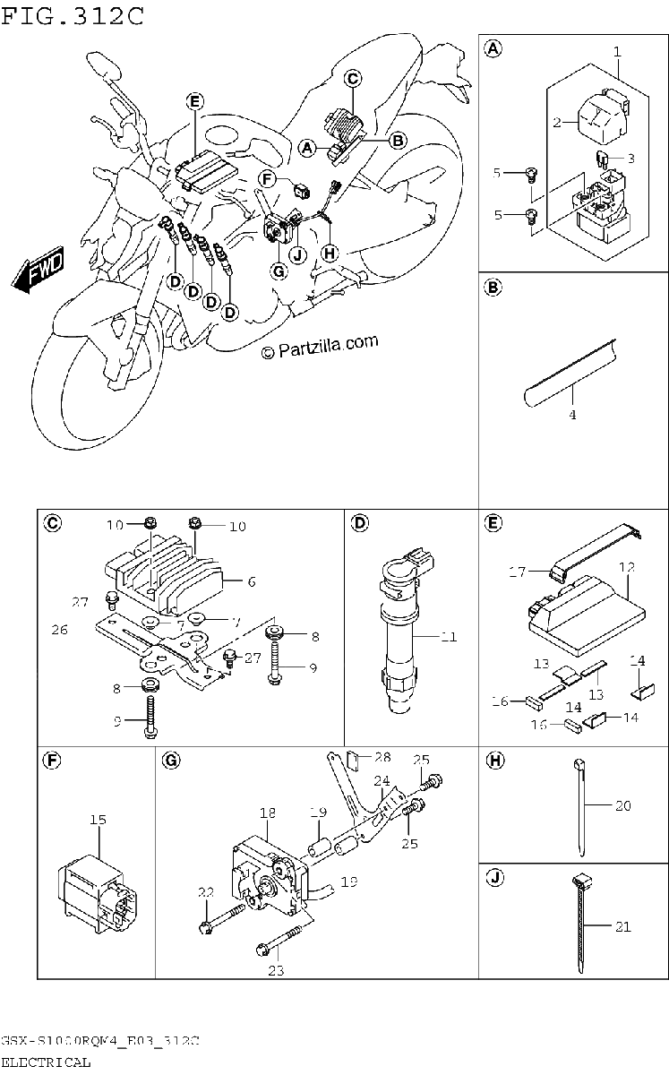 Diagrama de ELECTRICAL GSX S1000RQM4 E33