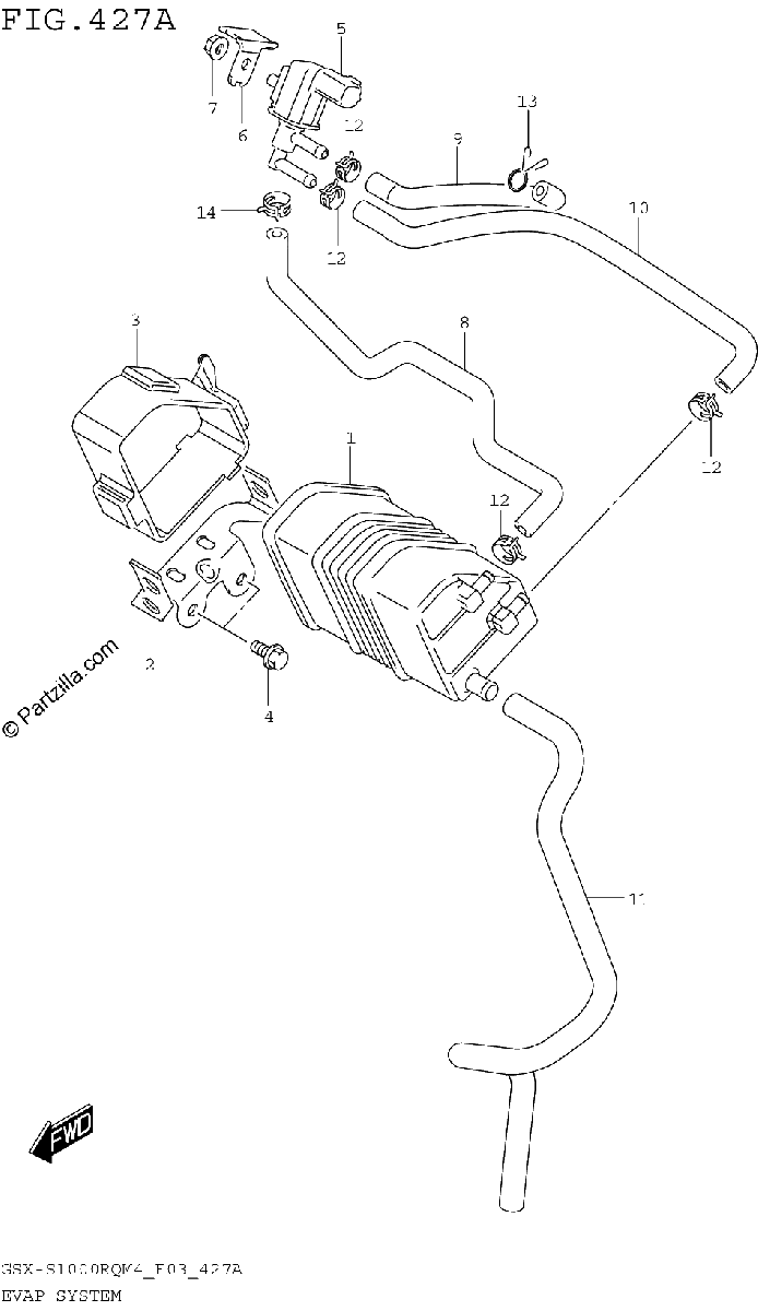 Diagrama de EVAP SYSTEM GSX S1000RQM4 E33