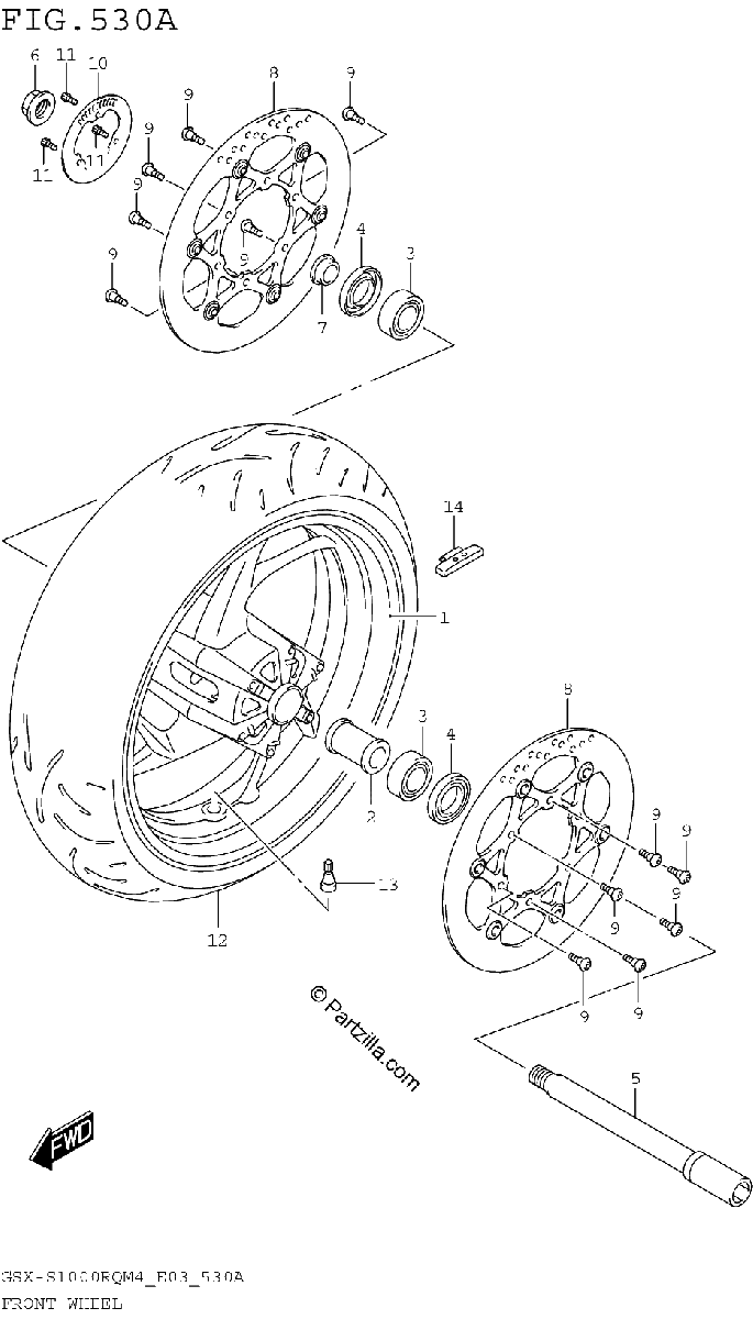 Diagrama de FRONT WHEEL
