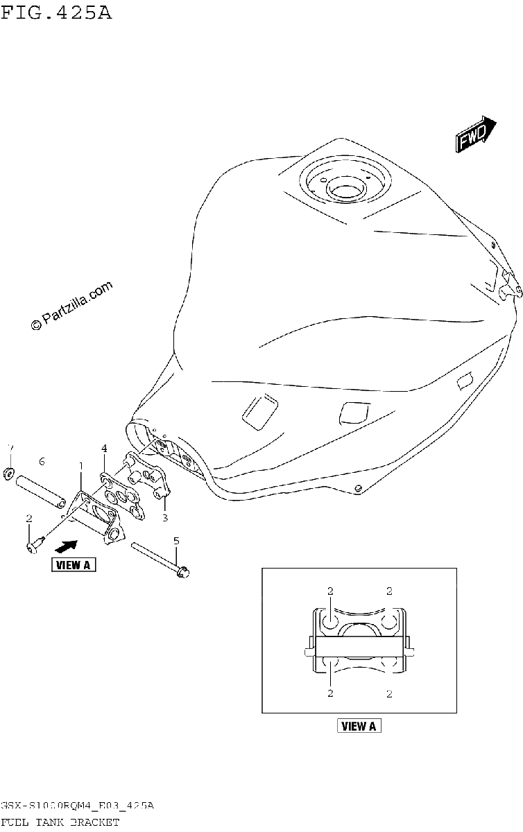 Diagrama de FUEL TANK BRACKET GSX S1000RQM4 E03