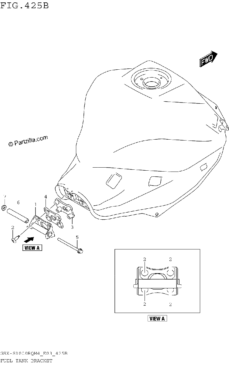 Diagrama de FUEL TANK BRACKET GSX S1000RQM4 E28