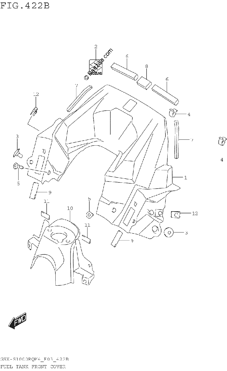 Diagrama de FUEL TANK FRONT COVER GSX S1000RQM4 E28