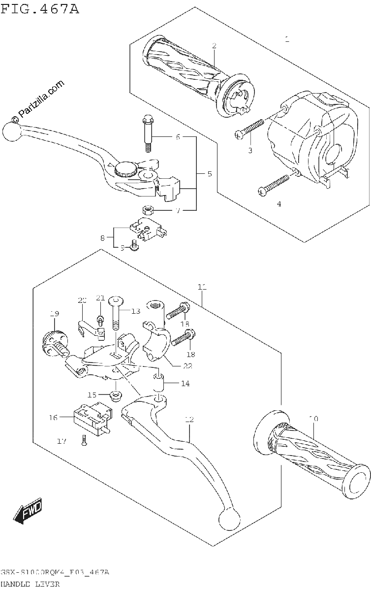 Diagrama de HANDLE LEVER
