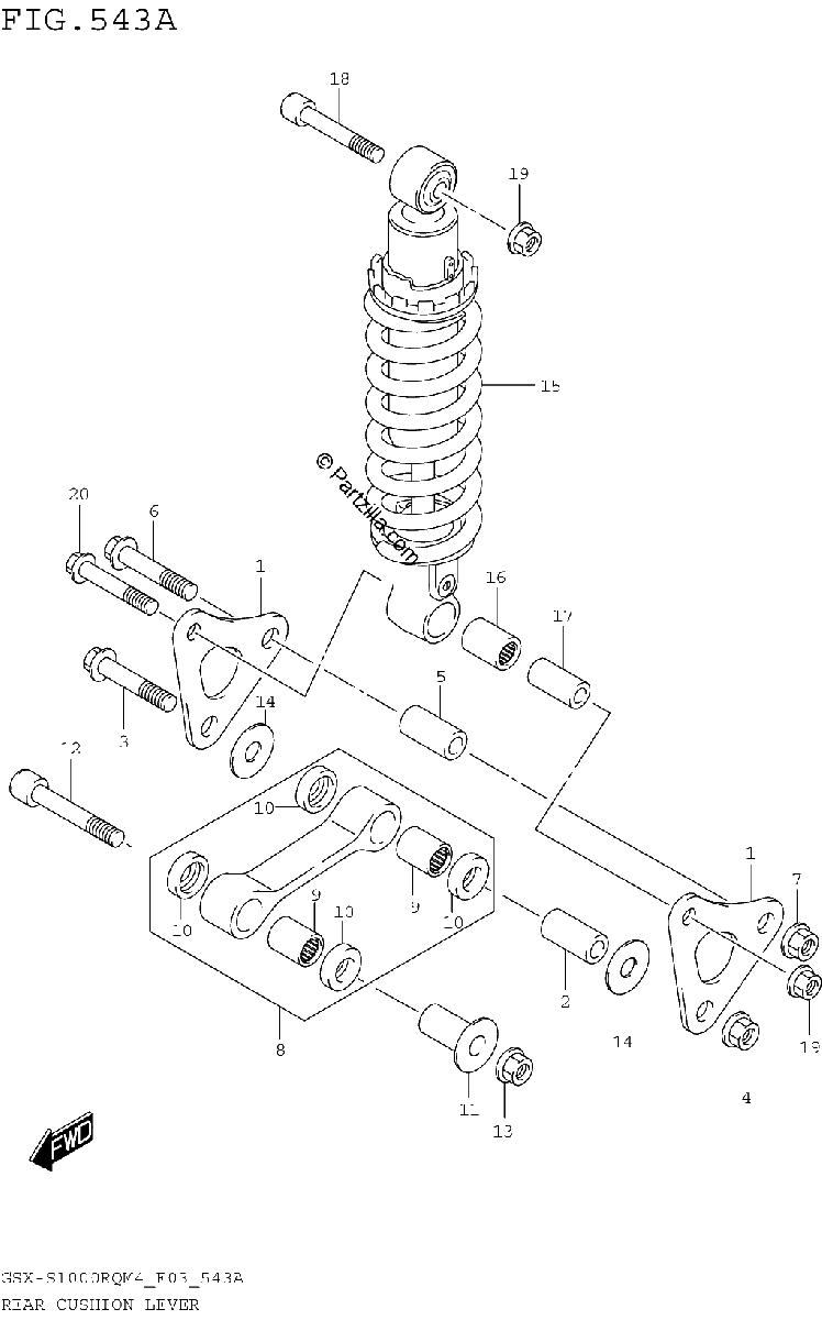 Diagrama de REAR CUSHION LEVER