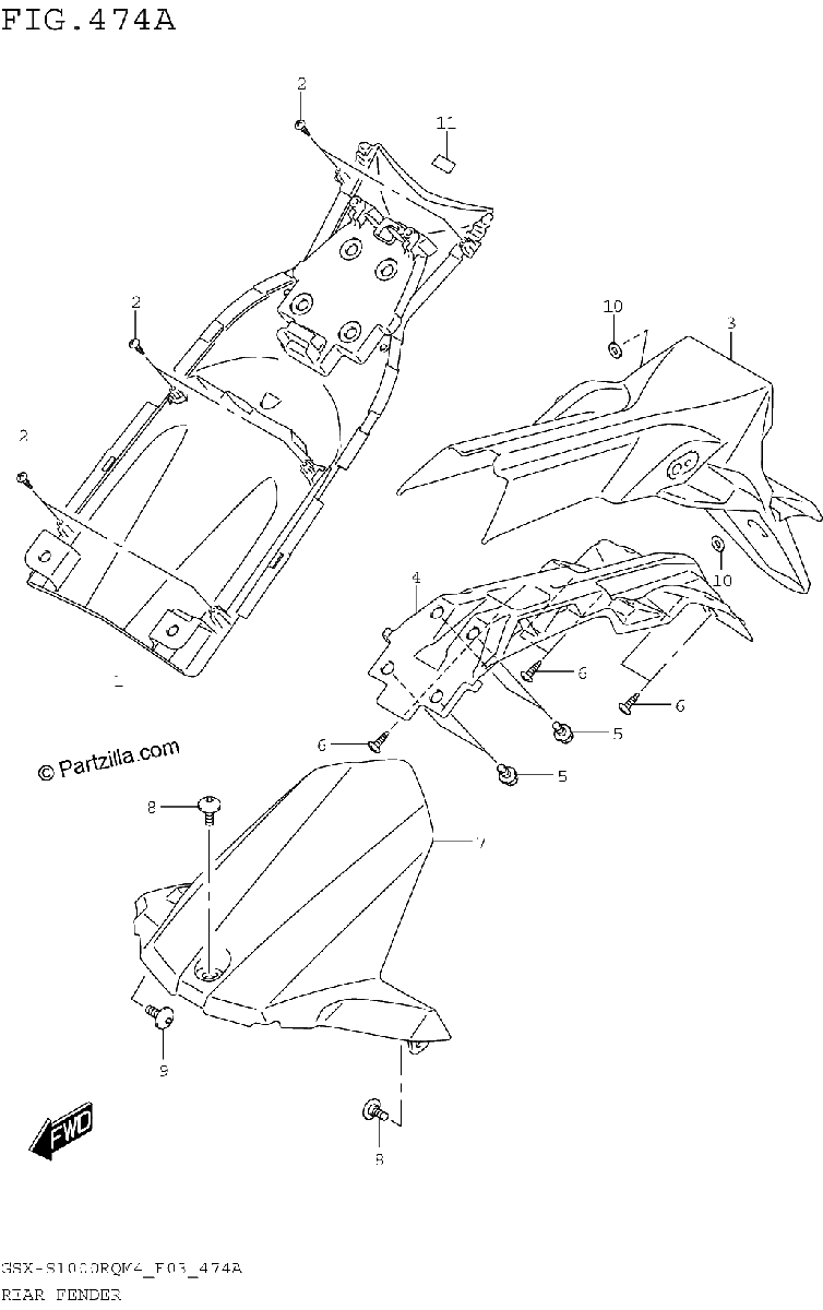 Diagrama de REAR FENDER