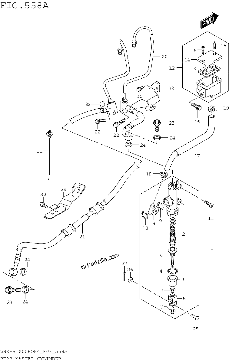 Diagrama de REAR MASTER CYLINDER