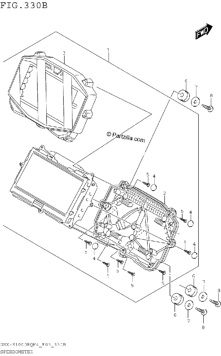 Diagrama de SPEEDOMETER GSX S1000RQM4 E28