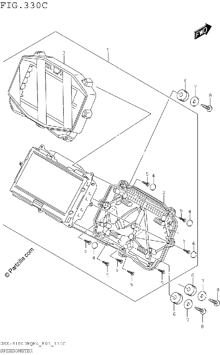 Diagrama de SPEEDOMETER GSX S1000RQM4 E33