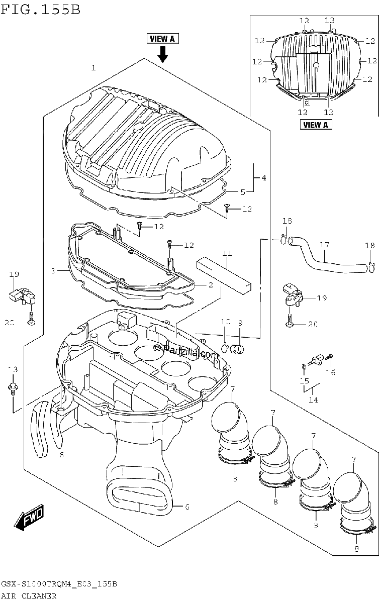 Diagrama de AIR CLEANER GSX S1000TRQM4 E28