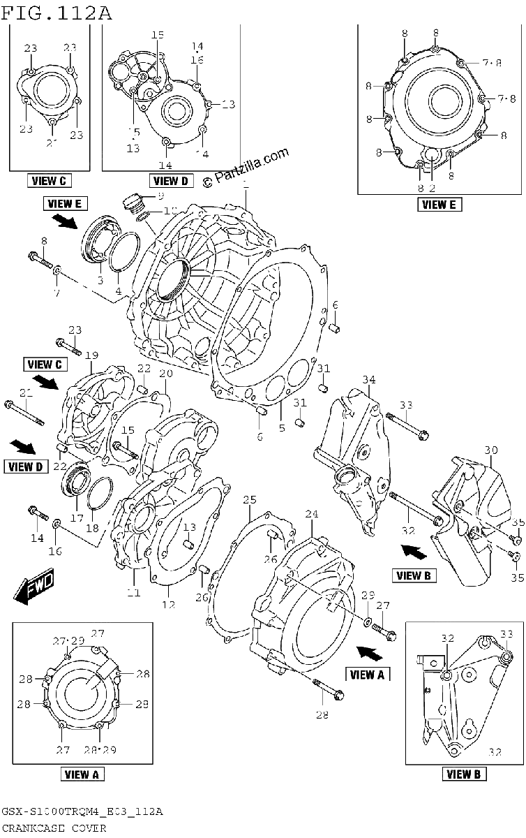 Diagrama de CRANKCASE COVER