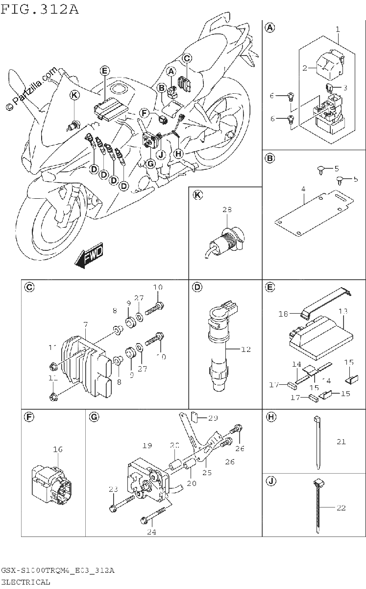 Diagrama de ELECTRICAL GSX S1000TRQM4 E03