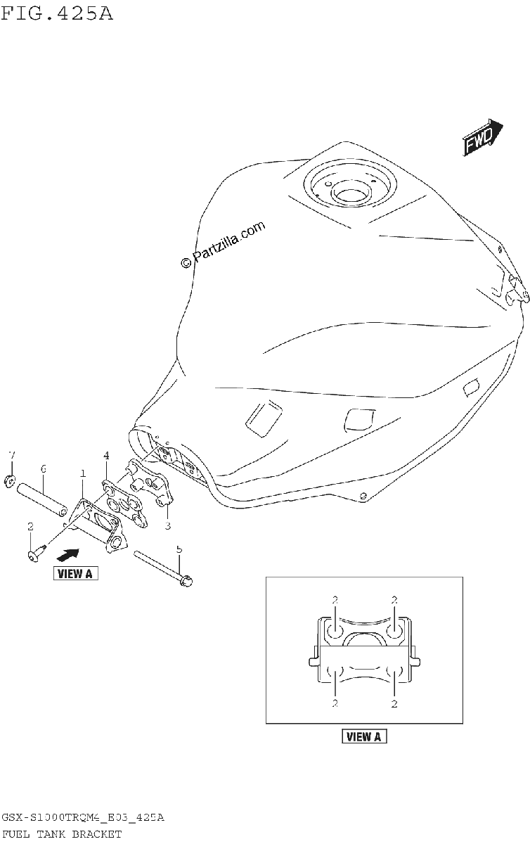 Diagrama de FUEL TANK BRACKET GSX S1000TRQM4 E03