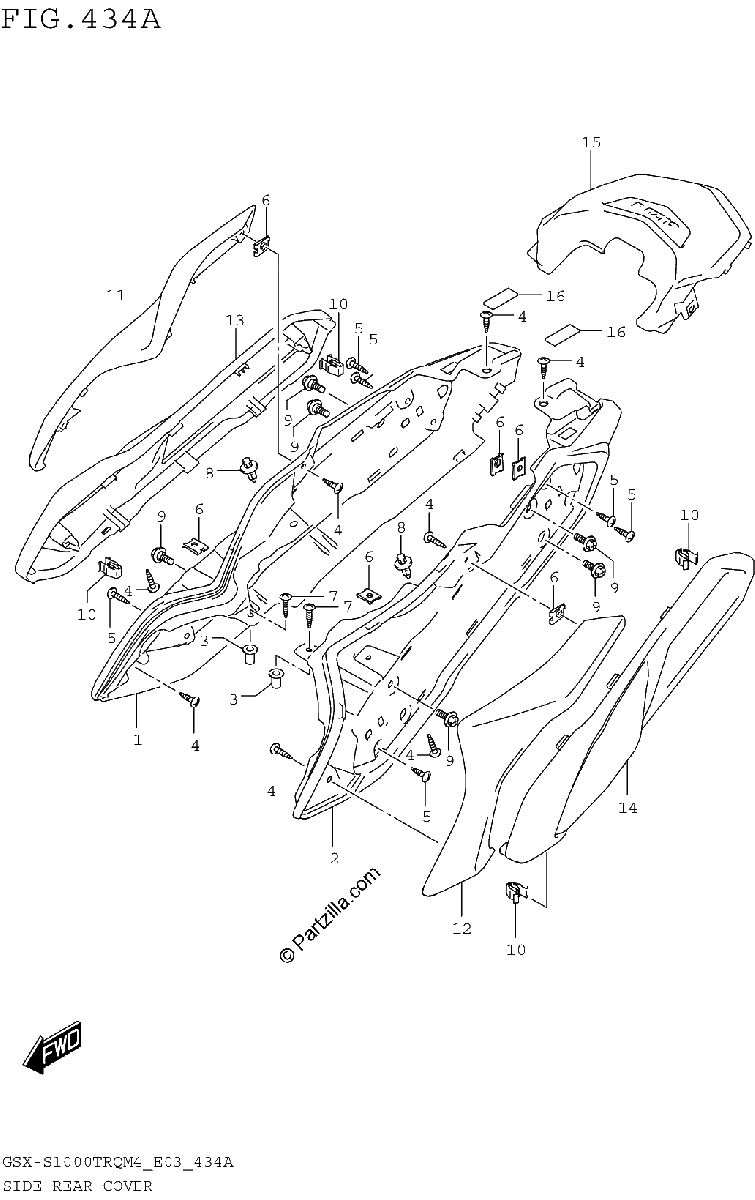 Diagrama de SIDE REAR COVER