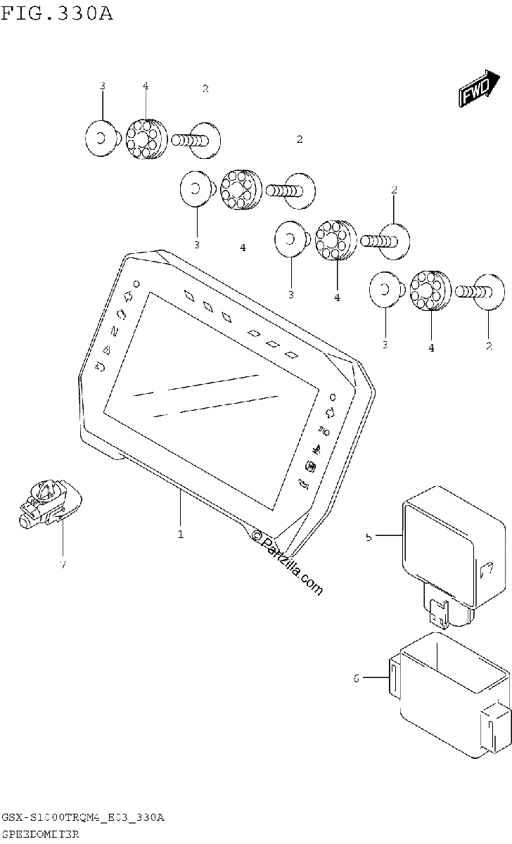 Diagrama de SPEEDOMETER GSX S1000TRQM4 E03