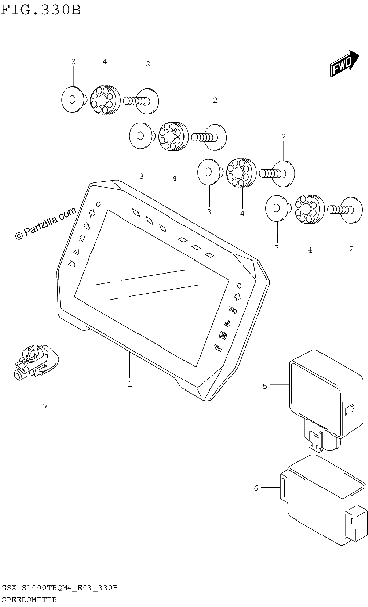 Diagrama de SPEEDOMETER GSX S1000TRQM4 E28