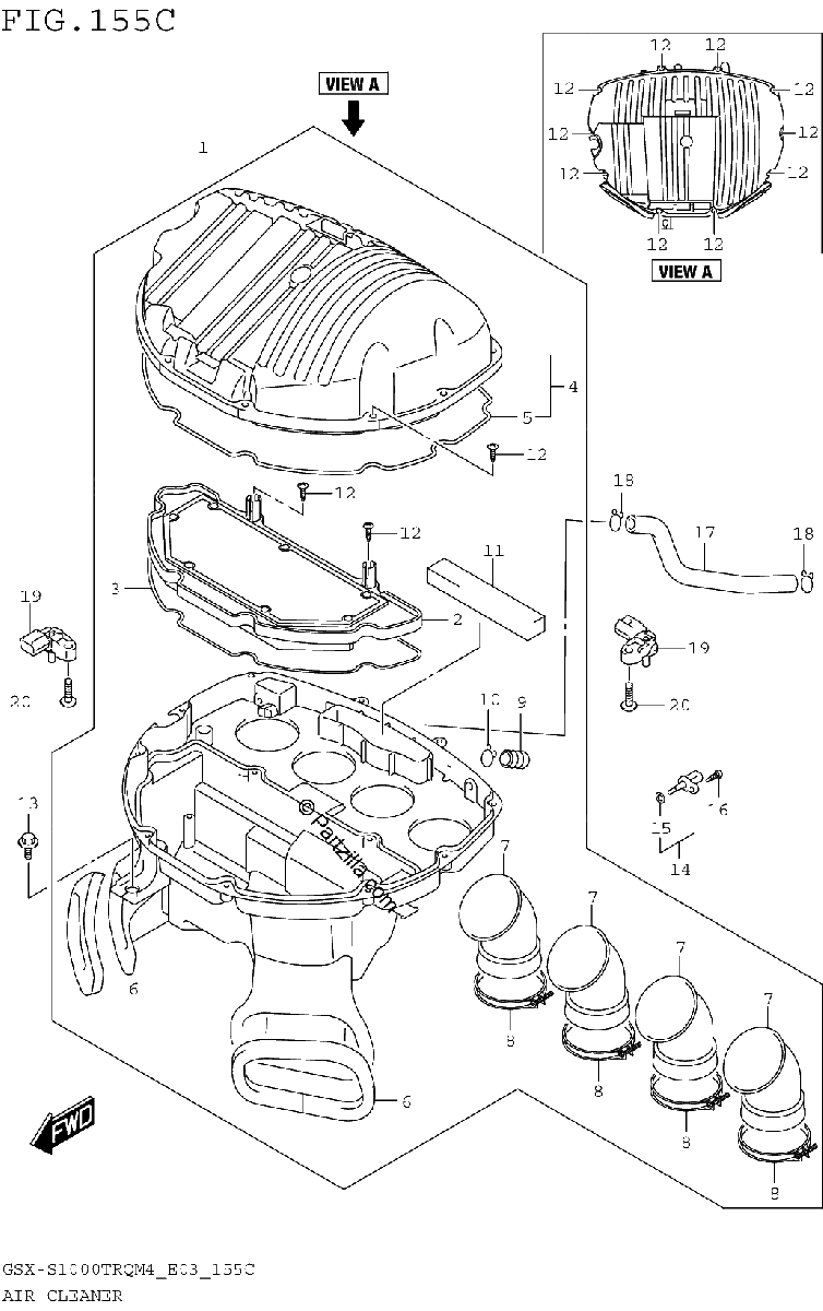 Diagrama de AIR CLEANER GSX S1000TRQM4 E33