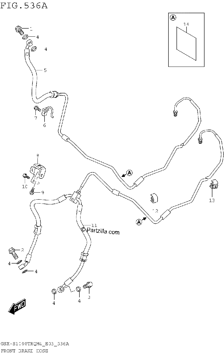 Diagrama de FRONT BRAKE HOSE