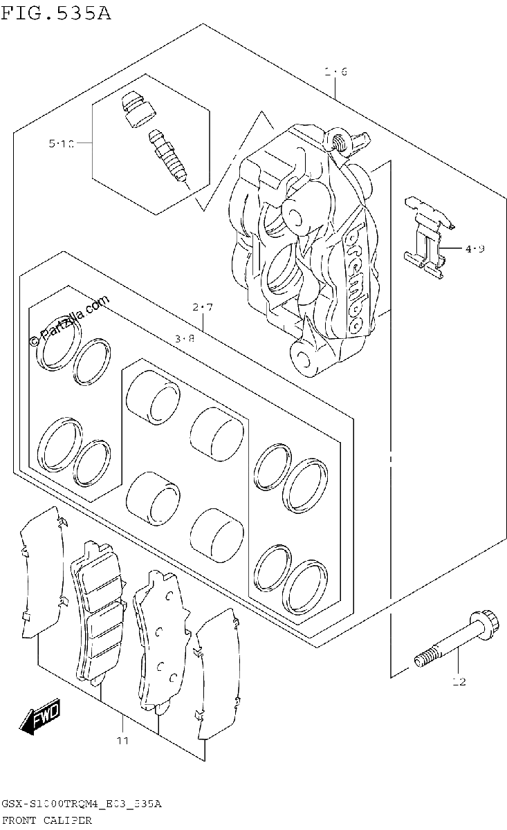 Diagrama de FRONT CALIPER