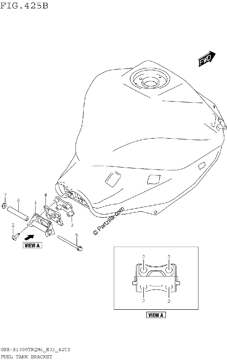 Diagrama de FUEL TANK BRACKET GSX S1000TRQM4 E28