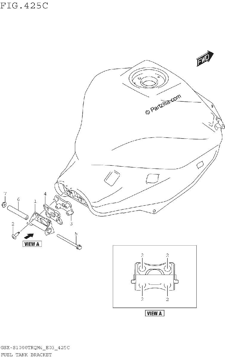 Diagrama de FUEL TANK BRACKET GSX S1000TRQM4 E33