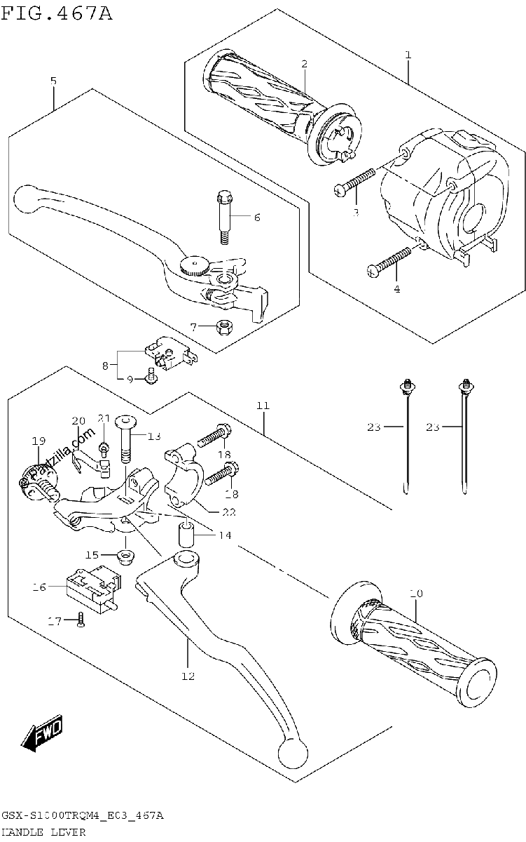 Diagrama de HANDLE LEVER