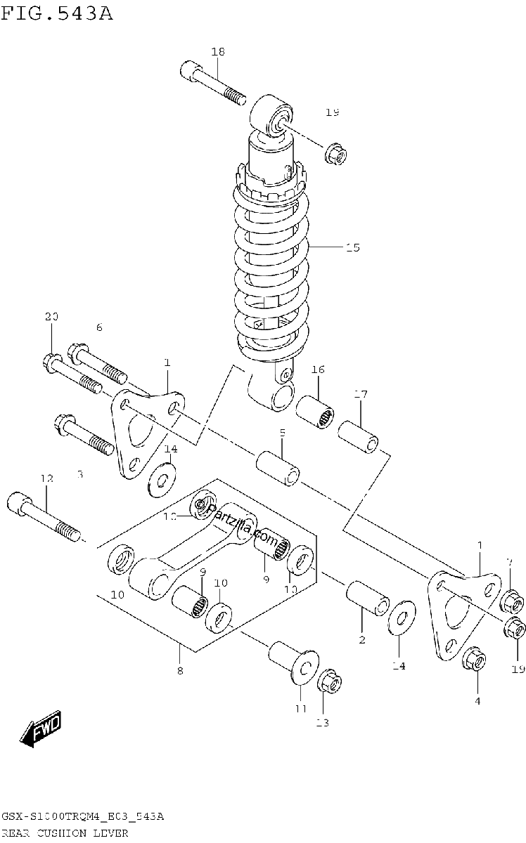 Diagrama de REAR CUSHION LEVER