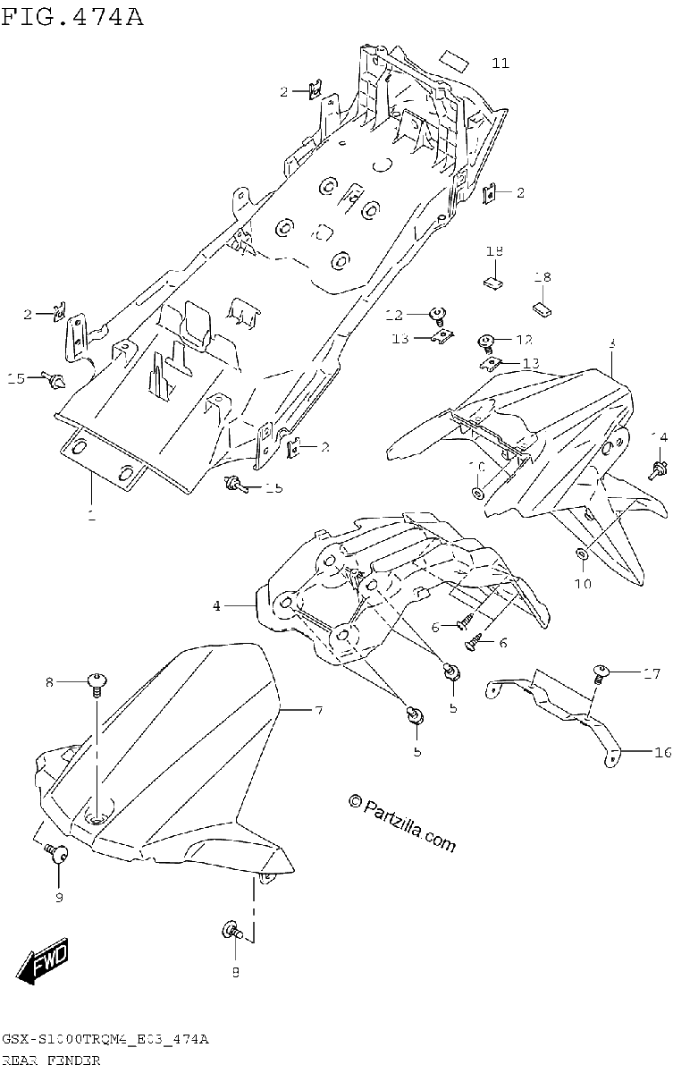 Diagrama de REAR FENDER