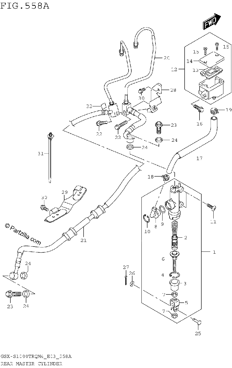 Diagrama de REAR MASTER CYLINDER