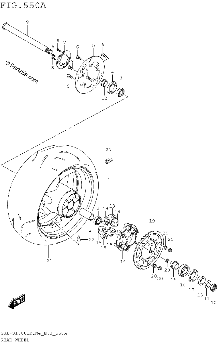 Diagrama de REAR WHEEL