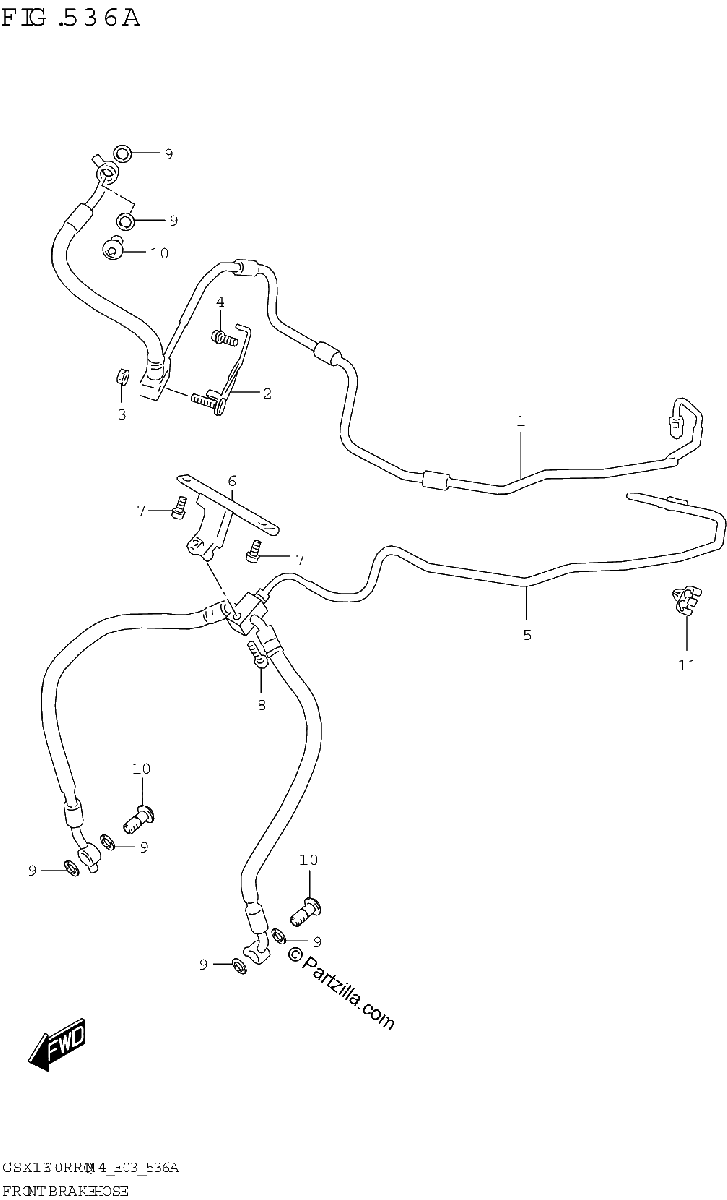 Diagrama de FRONT BRAKE HOSE