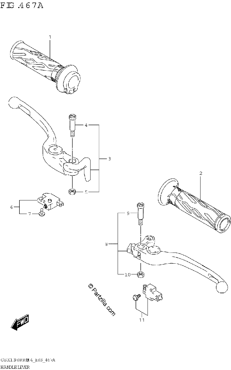 Diagrama de HANDLE LEVER