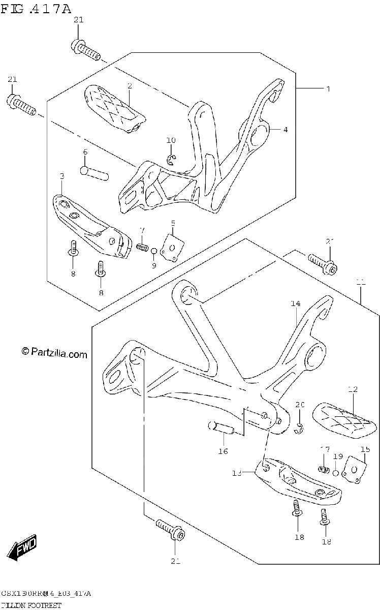Diagrama de PILLION FOOTREST